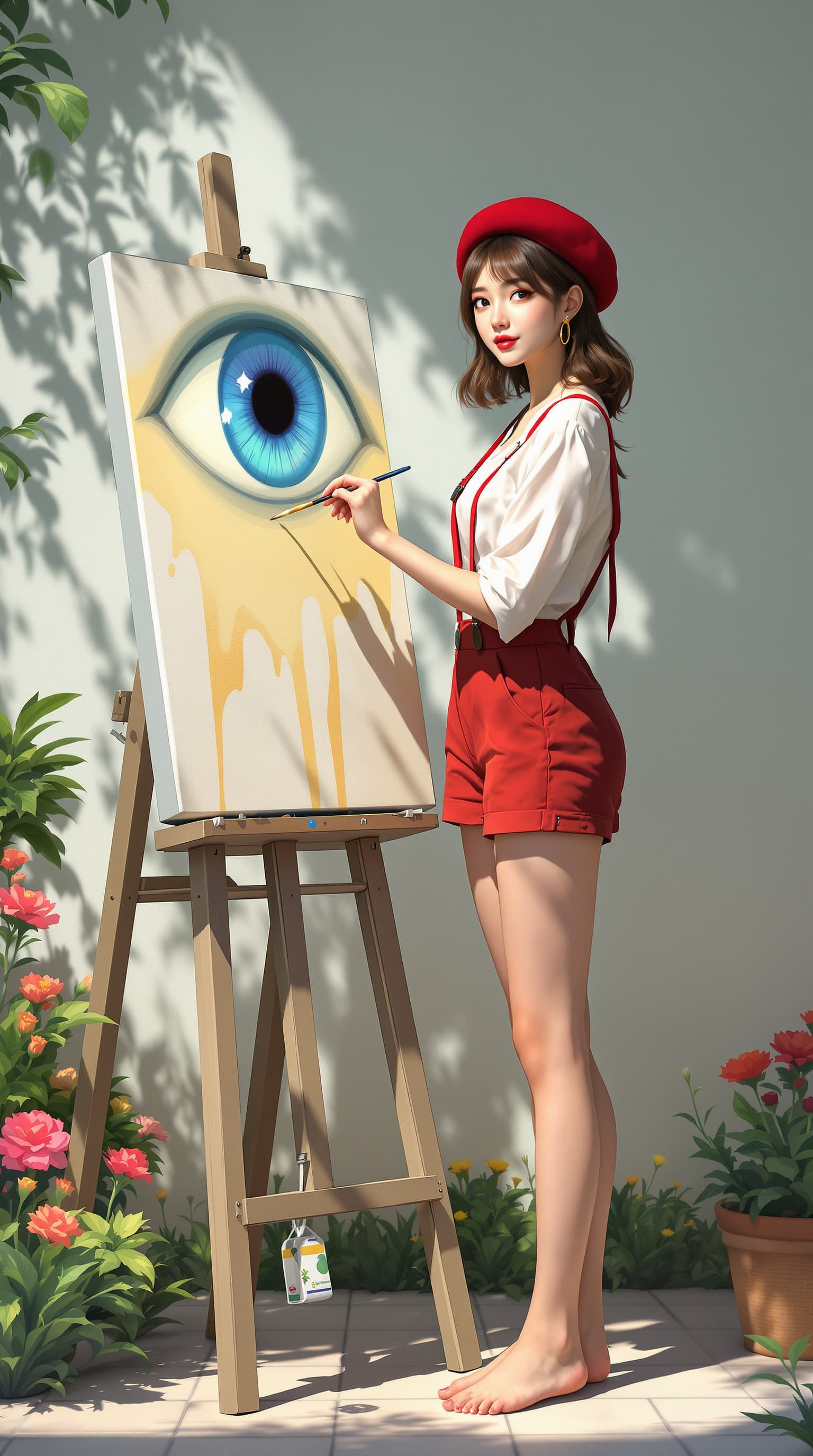 AI generated: Full-length view of a woman (Ethnicity: 1.0), (Age: 20), (Clothing Details: 1.2), (Accessories: 1.2)...