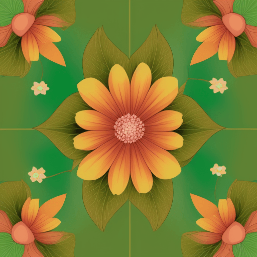 AI generated: flores estilo comics de y hojas