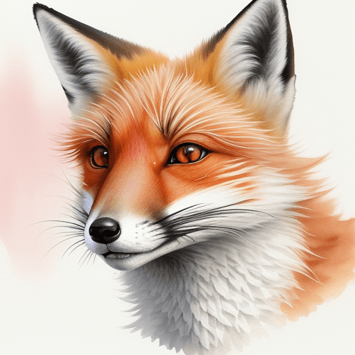 AI generated: a watercolor painting of a red fox, an airbrush painting by Lorraine Fox, featured on deviantart, fu...