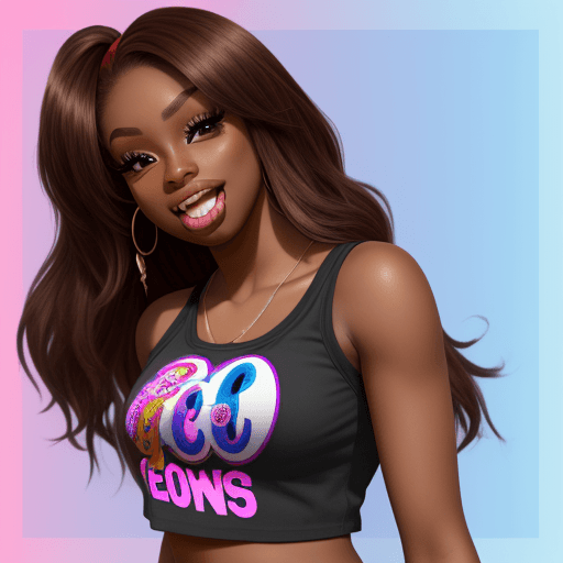 AI generated: coco jones, crop top, flirting, tongue out, ahegao, realistic