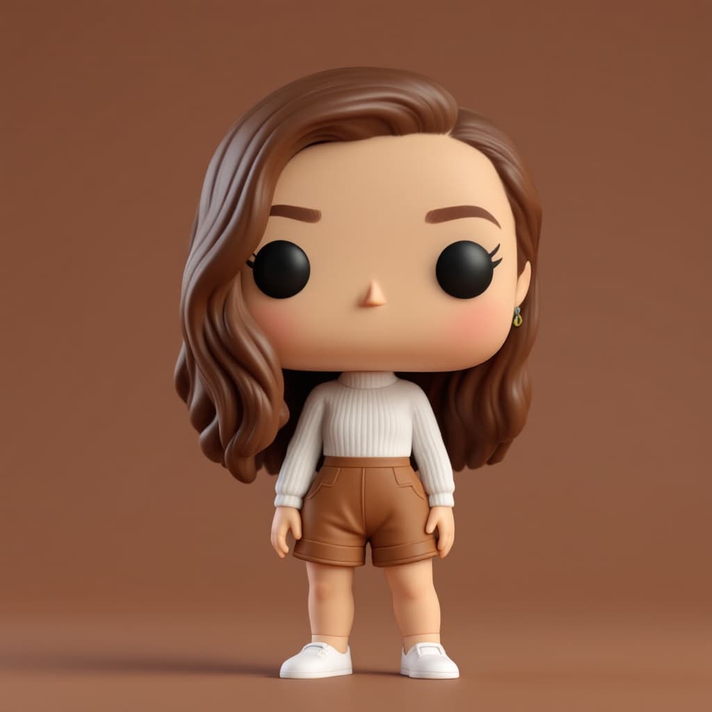 AI generated: Funko Pop Figure Description:

Hair: Long, wavy brown hair flowing naturally down to the shoulders, ...