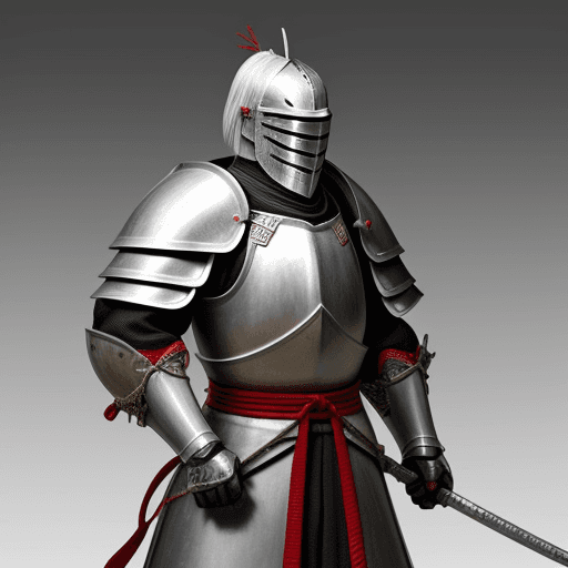 AI generated: a knight from old japan in the future