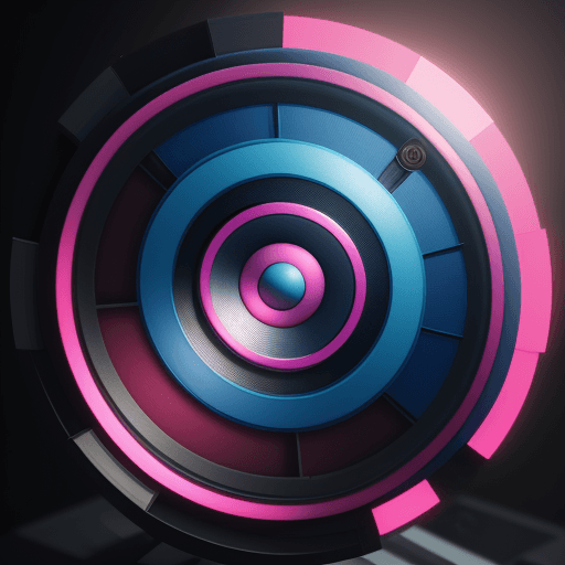 AI generated: Microfone logo for a band named Mic Mania, Round, Blue and pink neons, octane render, trending on ar...