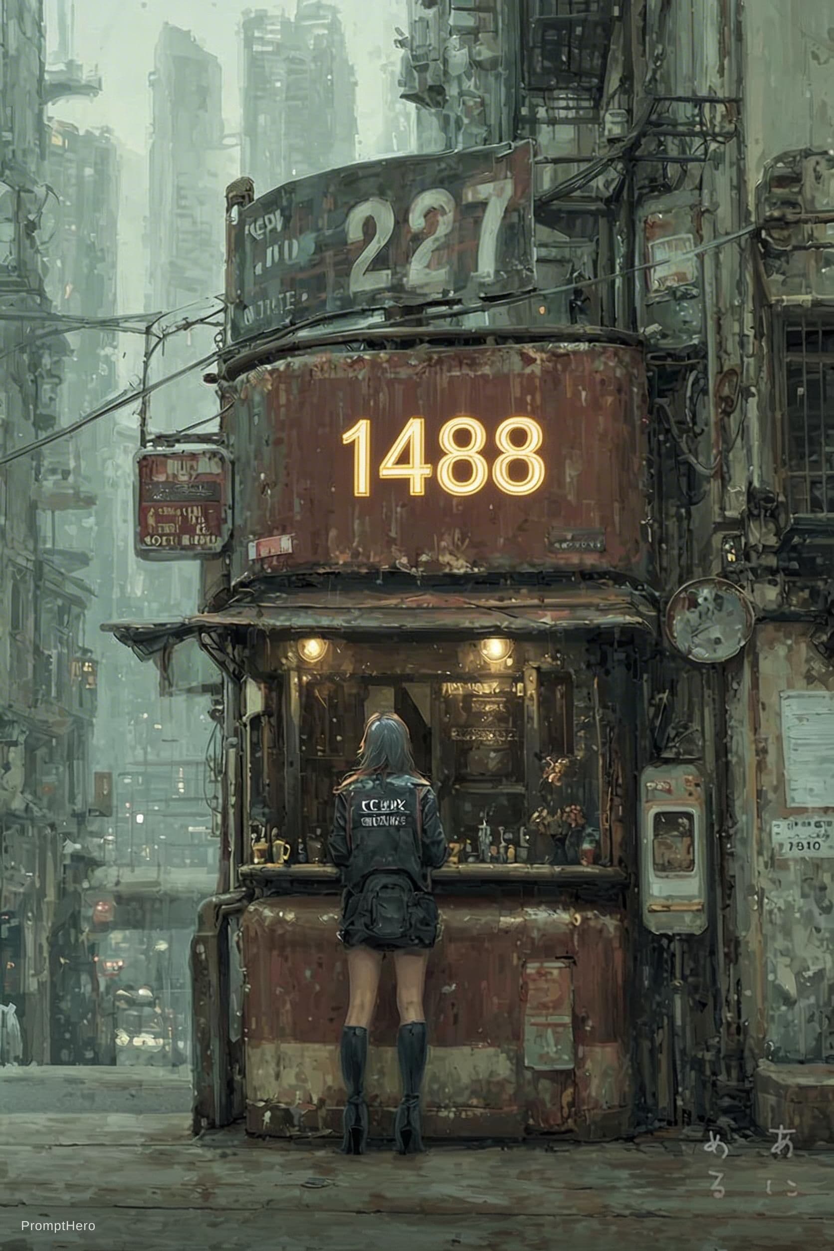 AI generated: futuristic. put the numbers 1488 instead of 267