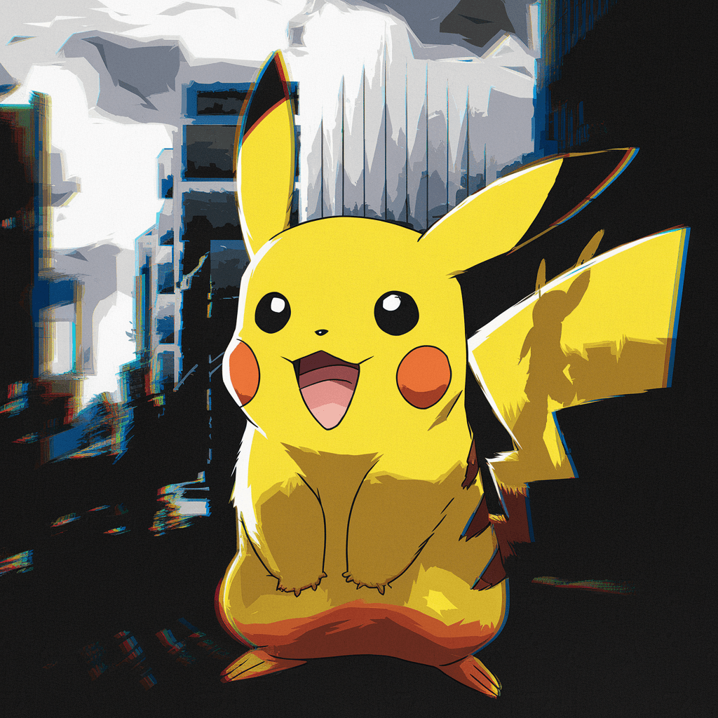 AI generated: pokemon wallpaper, Pikachu, hd background, in the style of chiaroscuro technique, suehiro maruo, ene...