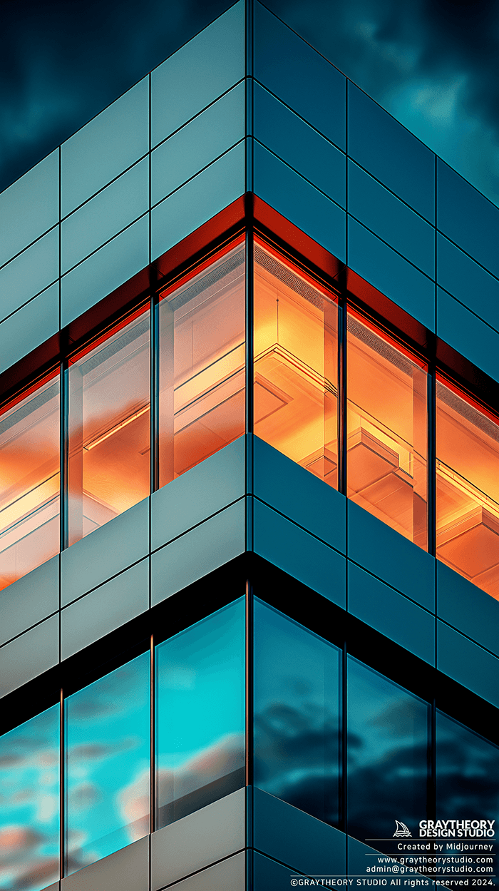 AI generated: minimalistic Co-working space facade design