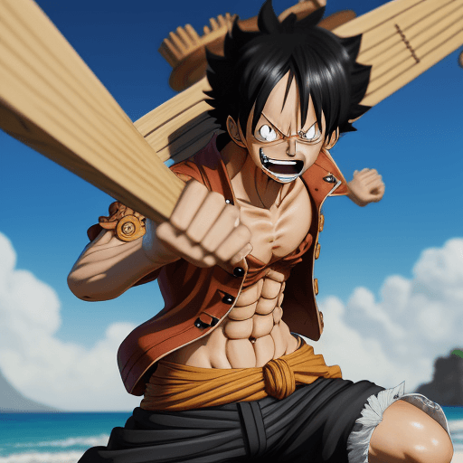 AI generated: Luffy, gear five, one piece theme, uhd image, precisionist art, character illustrations --ar 71:130