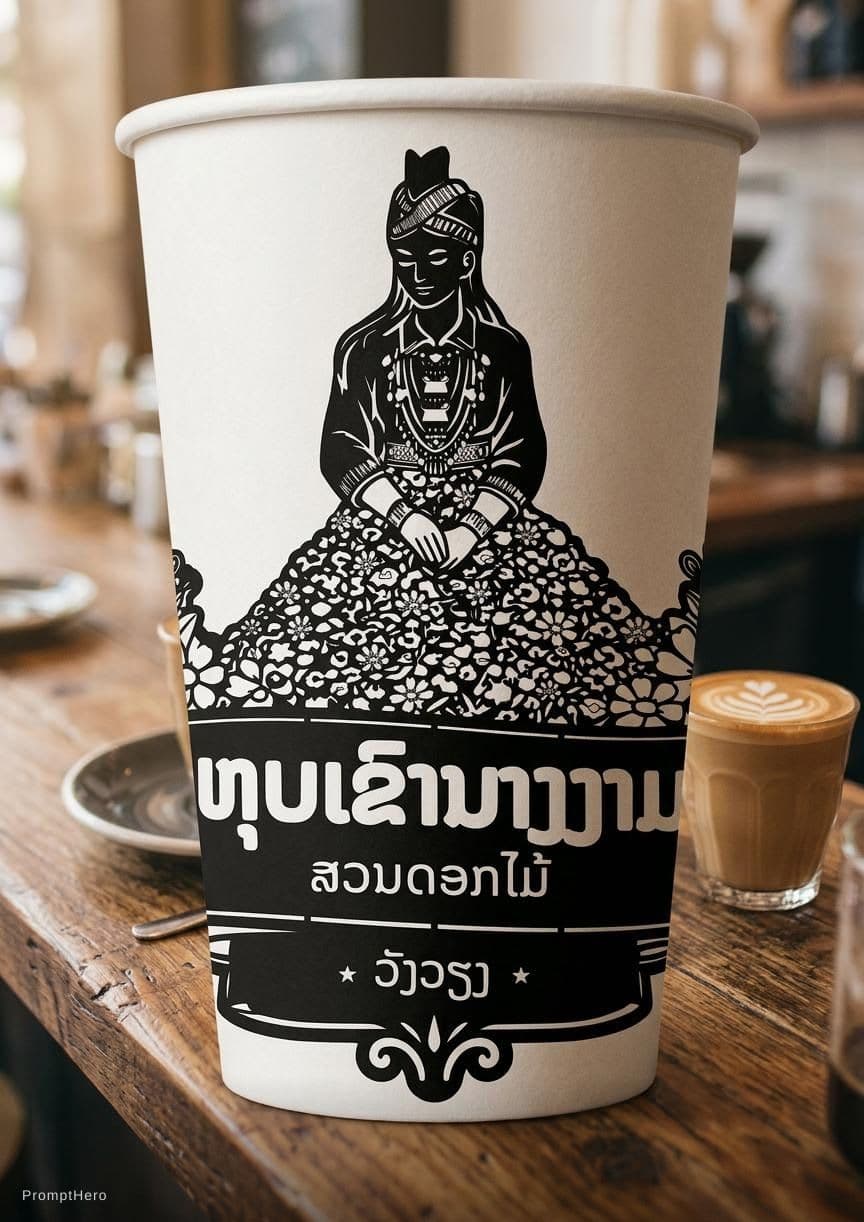 AI generated: use this picture to desind best of logo on cup of cafe 