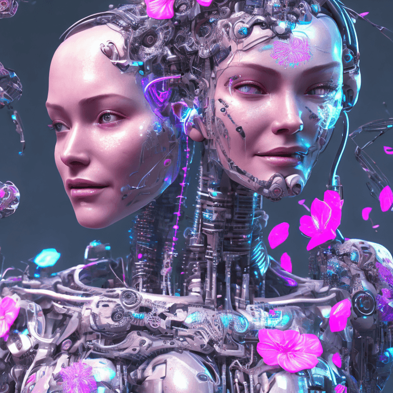AI generated: cyborg woman Happy| beautiful detailed  face| symmetric| cyberpunk| cyborg| intricate detailed| to s...