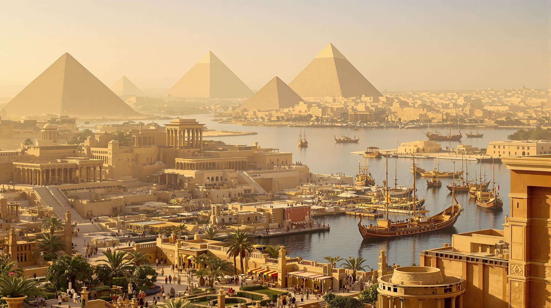 AI generated: The year is 300 BC (all people with ancient egyptian etire)
Cinematic photo of:
- The Great royal Pa...