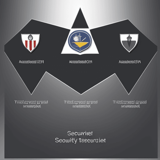 AI generated: image of a security CIA triad to be pasted in a powerpoint slide. check in information security data...