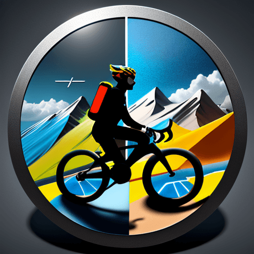 AI generated: logo icon, 3d, bicycle, adventure, graphic design, realistc, High detail RAW color art, paisagem, 8k