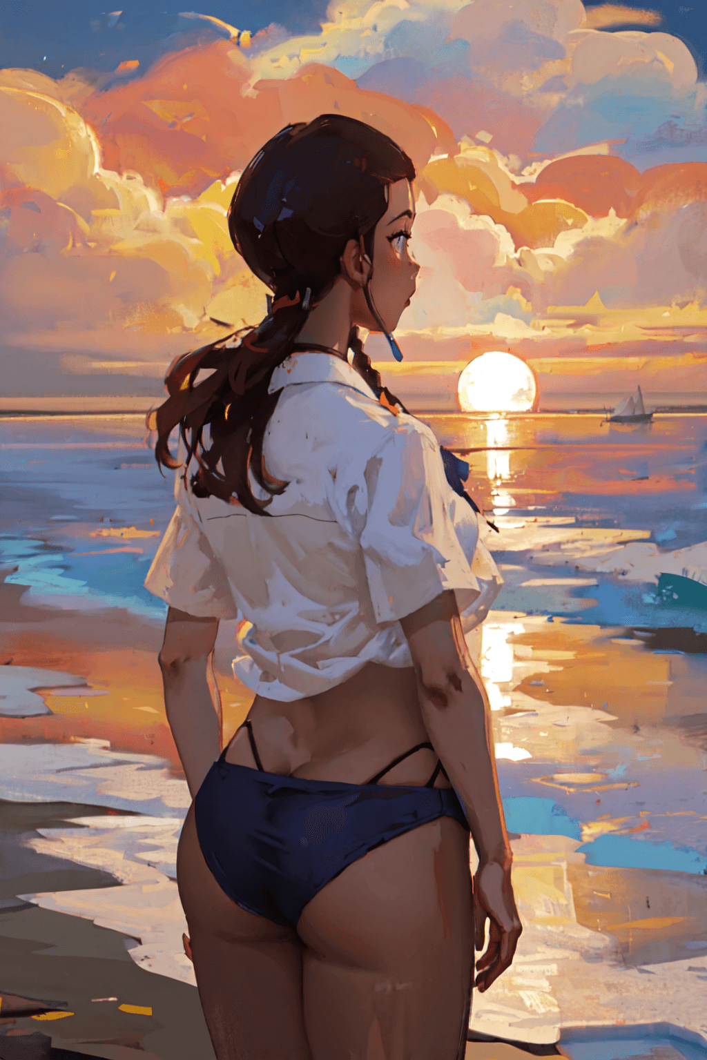 AI generated: masterpiece, best quality, oil painting, 1girl, (katara), ZaUm, elysiumChar, ((mature female, As-Adu...
