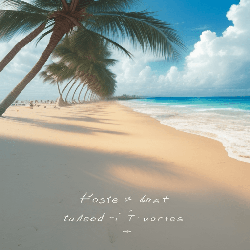 AI generated: lost and found words on the beach with palmtrees