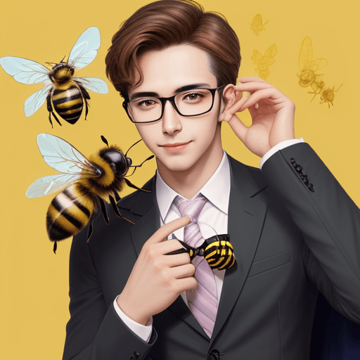 AI generated: handsome bee wearing glasses