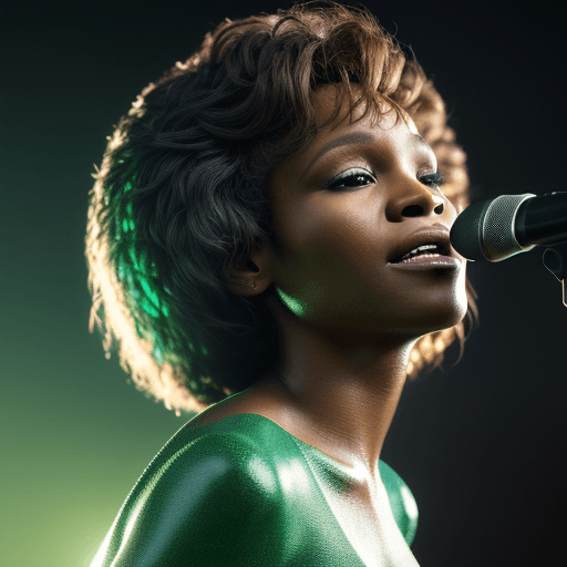 AI generated: photorealistic beautiful whitney houston, greenish bluish colors, fantasy, highly detailed, smooth, ...