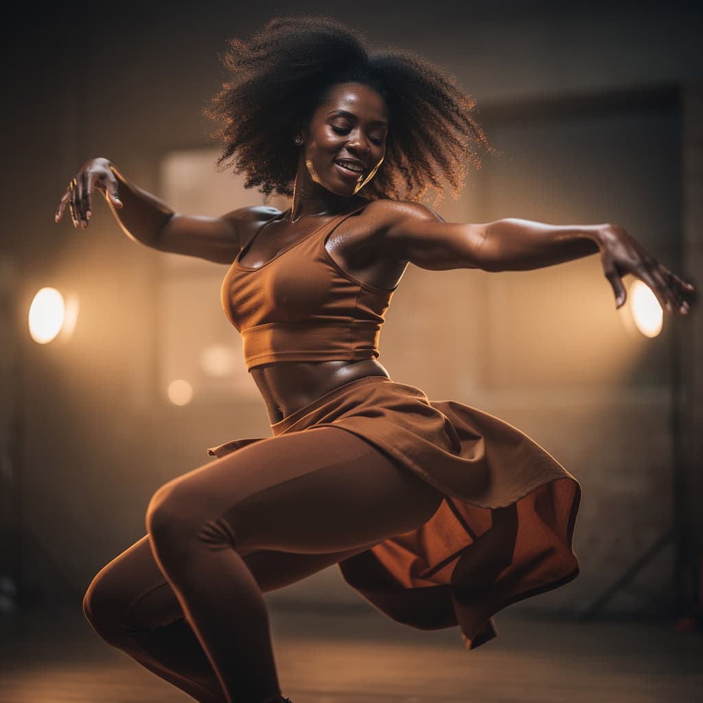 AI generated: Masterpiece of a black woman.  Shaking and grinding