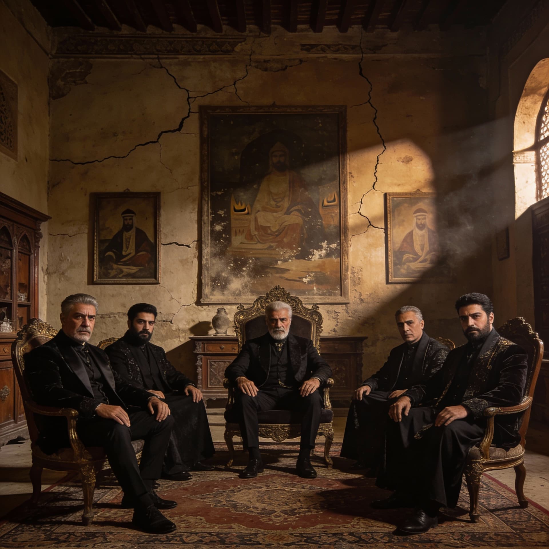AI generated: Ultra cinematic dramatic group portrait, EXACT facial features preserved, no face modification, no b...