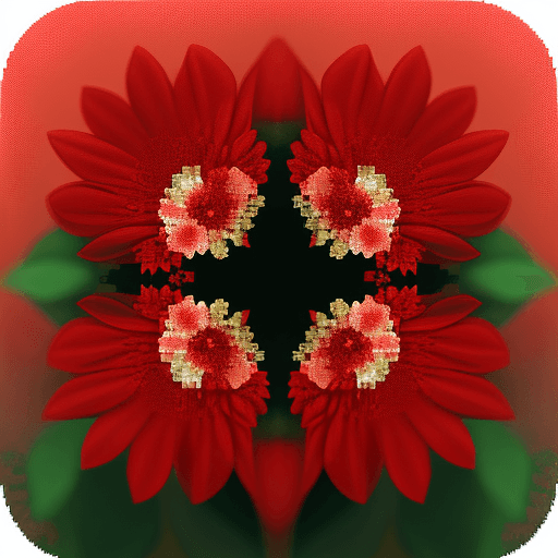 AI generated: red pixmented flowers