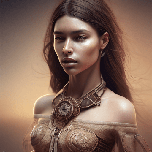 AI generated: hyper realistic photograph, portrait of a south american woman with BROWN eyes and BROWN hair, futur...