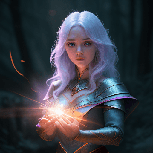 AI generated: powers. IceRED. Beautiful young female wizard, casting spells, fire, centered, embers, bokeh, lens f...