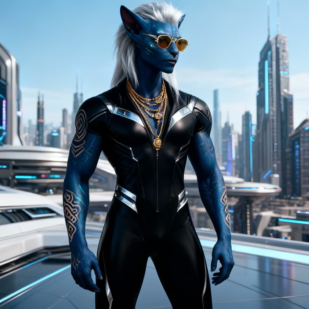 AI generated: Blend species of feline to create a new anthropomorphic species from this original with no tail. Alt...