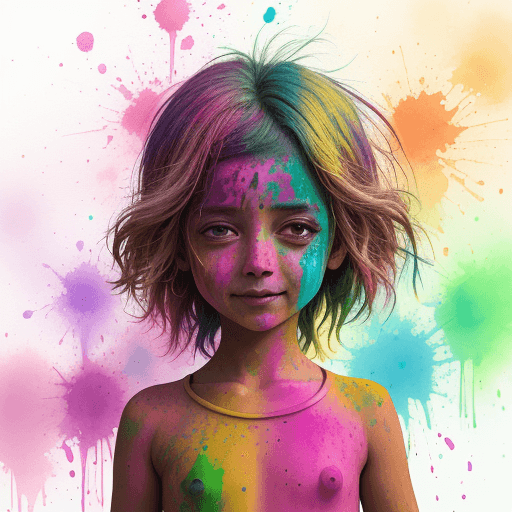 AI generated: watercolor Holi festival , colorful paint,  hyper-realistic, amazing fine detail, rich colors that s...