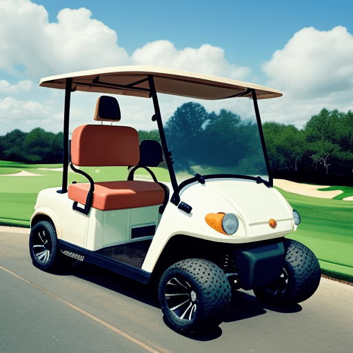 AI generated: Birthday Cake on a golf cart.
