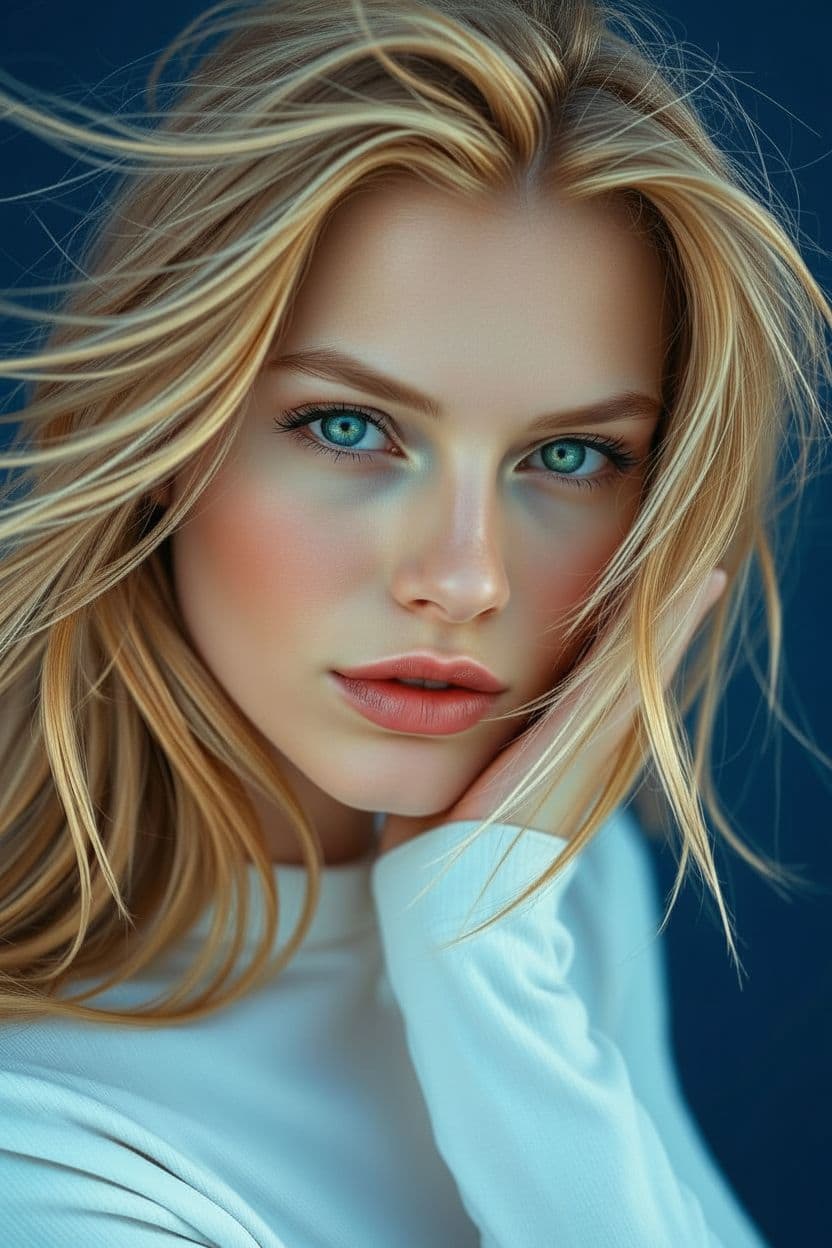 AI generated: "High resolution close up head and torso portrait photograph image, cinematic style, vibrant complim...