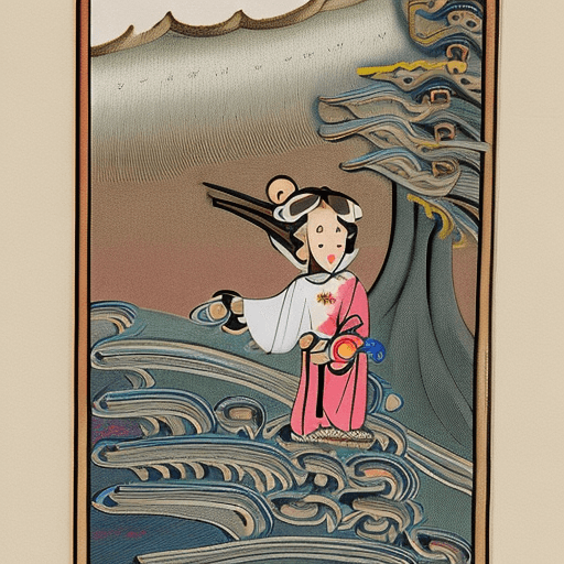 AI generated: a Chinese boy with white hair living in a cave, a celestial being, wears white Daofu, has a headband...
