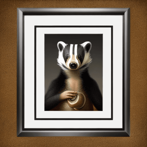 AI generated: funny portrait of a badger, framed, classic style, sharp, highly details, 4 k, 8 k,