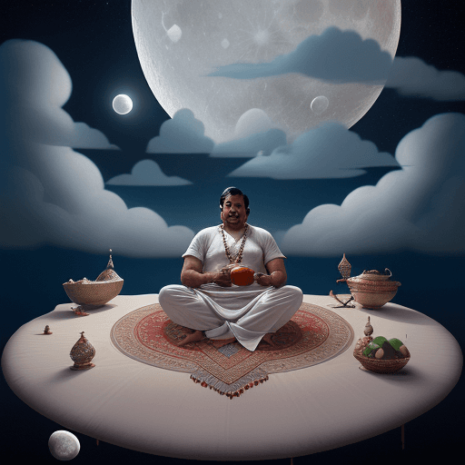 AI generated: a magic flying carpet flying on its own through magical clouds, the carpet should be the highlight, ...