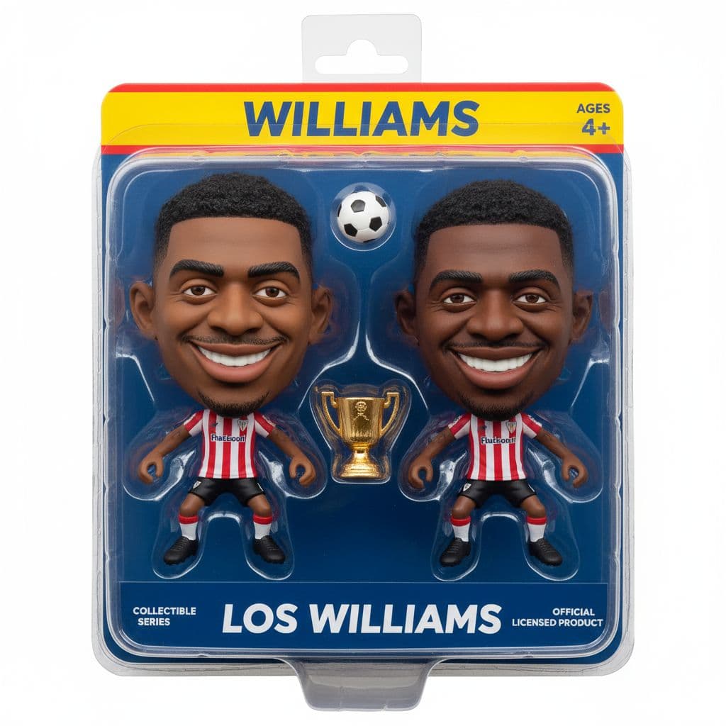 AI generated: A stylized collectible action figure in a toy package labeled "Williams" for ages 4+, featuring Nico...