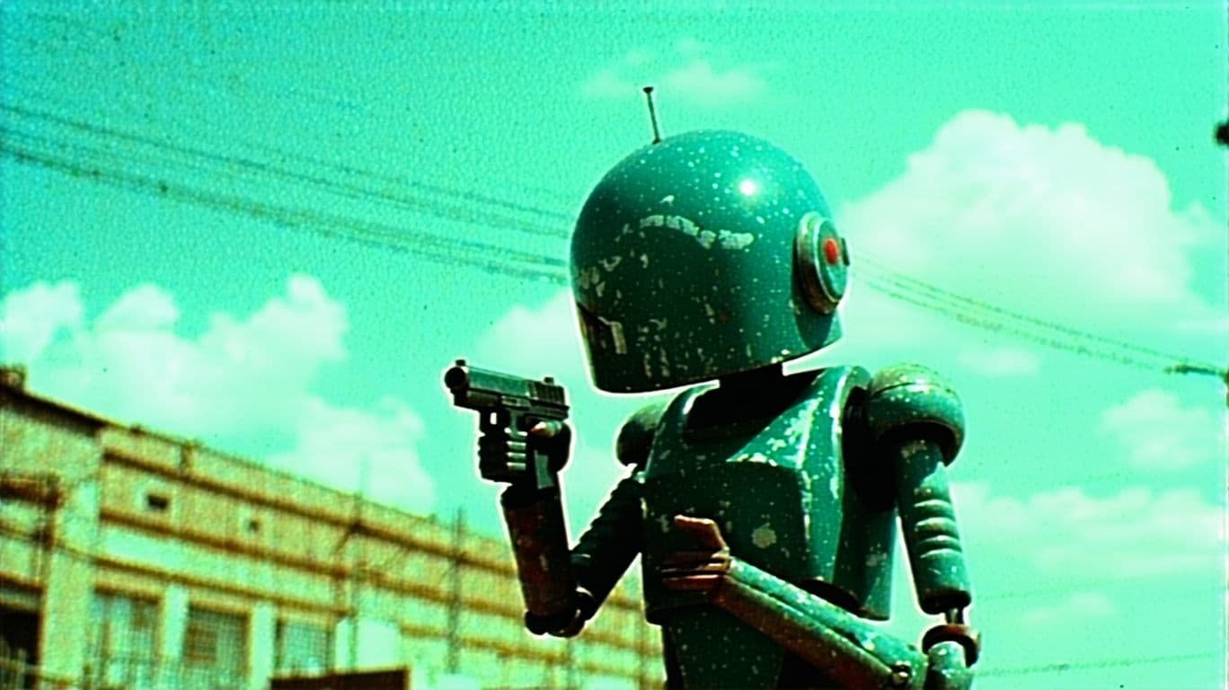 AI generated: Screengrab of 1950's Super Panavision 70 movie. Retro in color.Jo Yuri squid game season 2 holding g...