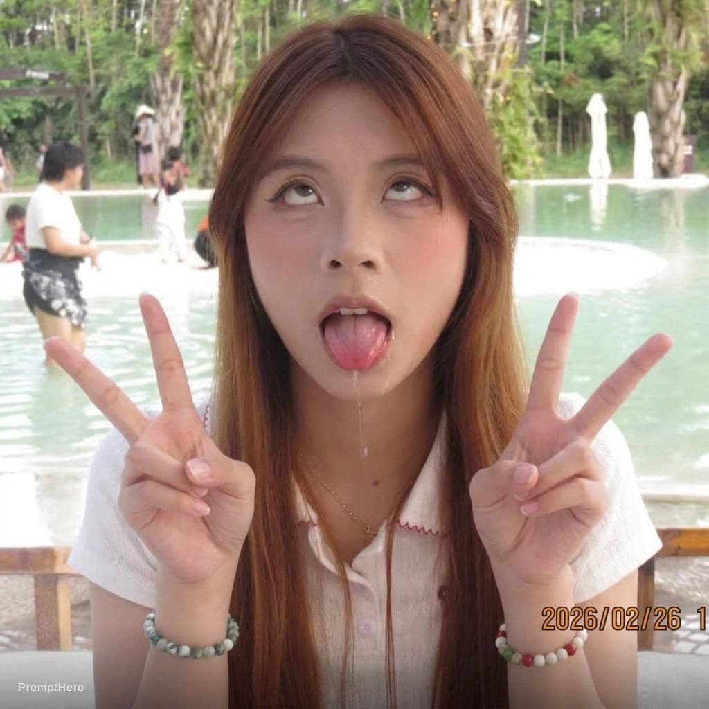 AI generated: ahegao, rolling eyes, cross-eyed, tongue out, open mouth, heavy blush, drooling, dazed expression, d...