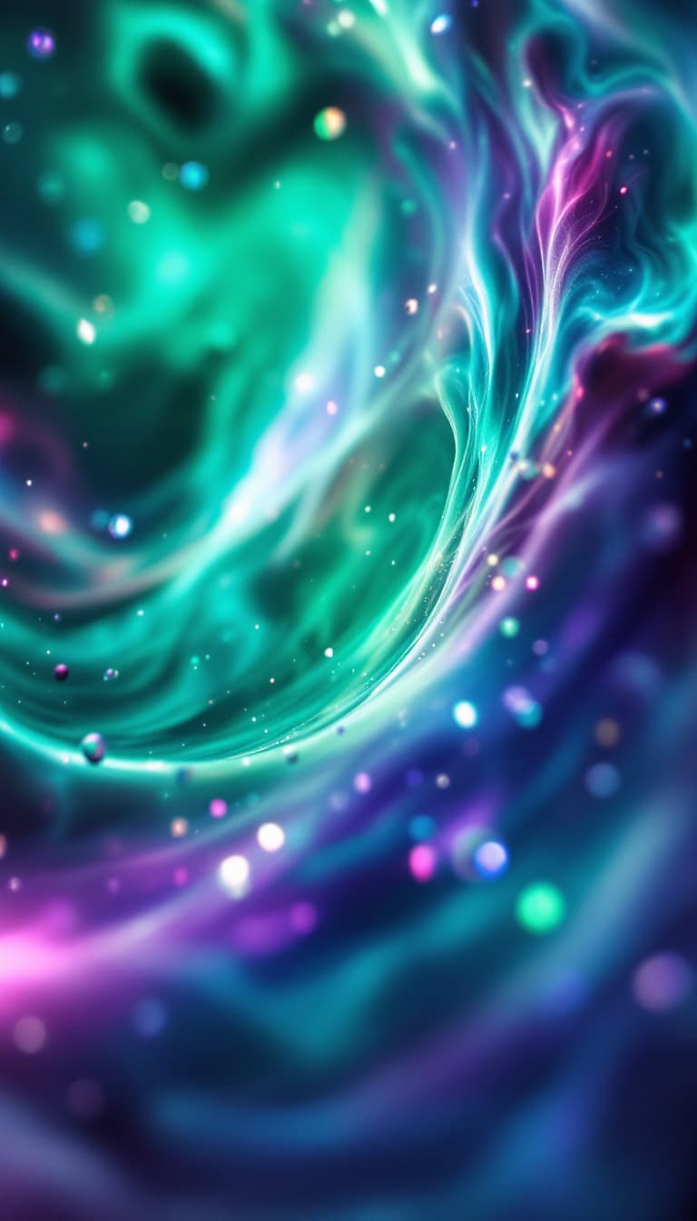 AI generated: Close up of a mesmerizing Female aurora borealis macro complex angles, portal to female celestial en...