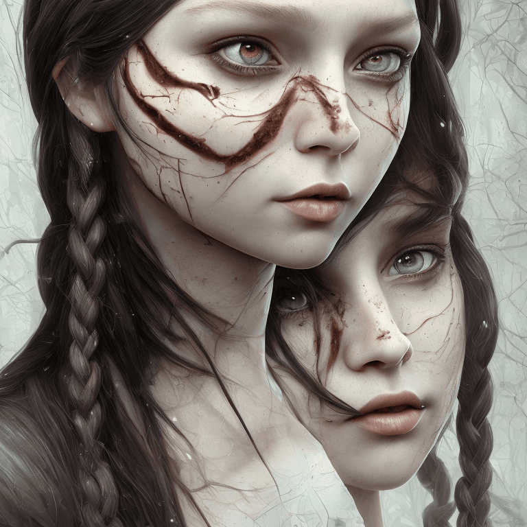 AI generated: hyper realistic photograph, portrait of wednesday addams with BROWN eyes and BROWN hair, urban fanta...