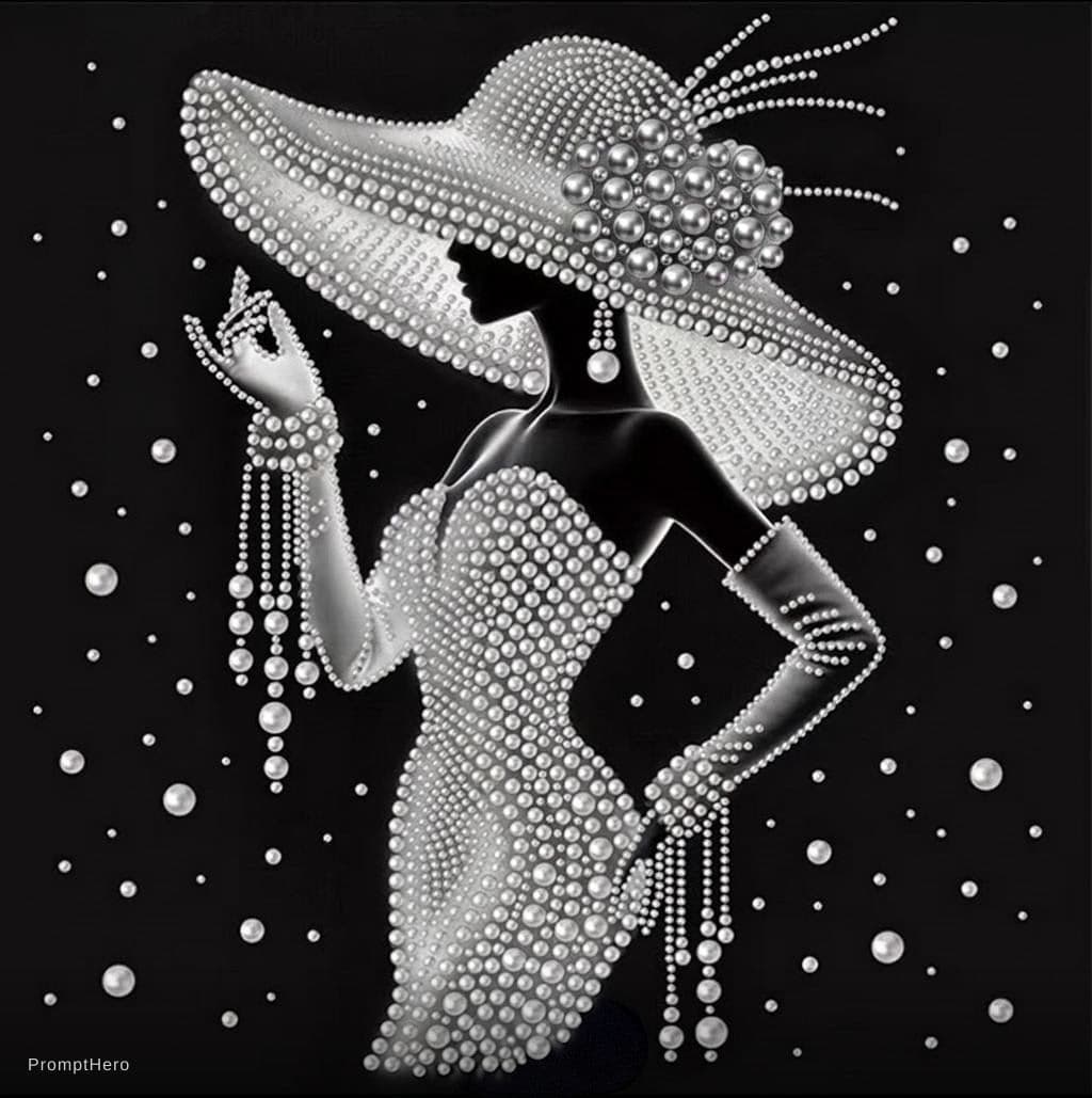 AI generated: Replace the flower-shaped pearl cluster with polished metallic silver pearls, clearly darker than th...