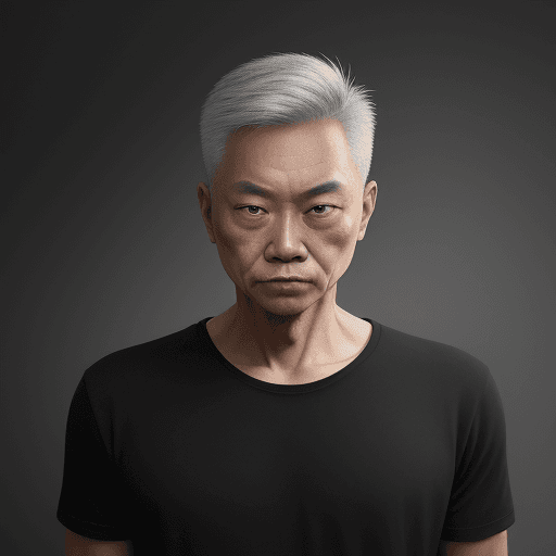AI generated: man in a black tshirt, in the style of sterling silver highlights, samyang af 14mm f/2.8 rf, realist...