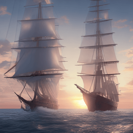 AI generated: Photo of a ultra realistic sailing ship, dramatic light, pale sunrise, cinematic lighting, battered,...