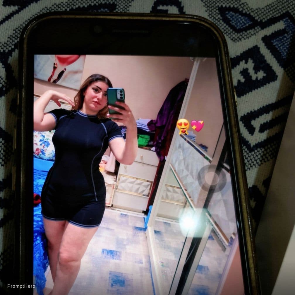AI generated: change her clothes to black bikini

