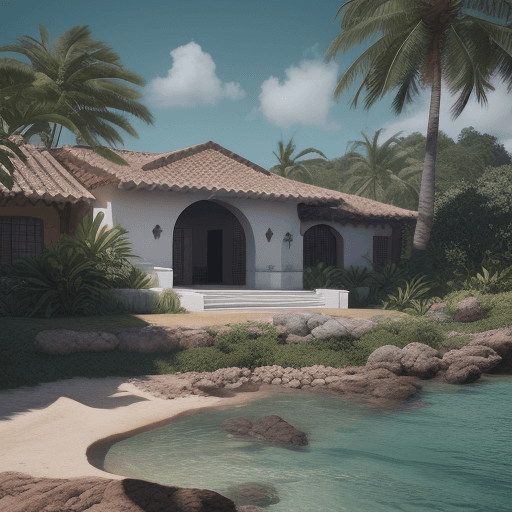 AI generated: casa de campo con rio realism, high detail, octane render, 8k