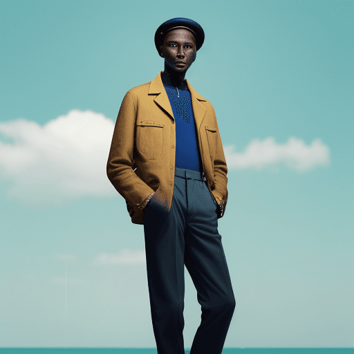 AI generated: The image depicts a man standing with his hands in his pockets, and is inspired by Eugène Brands. Th...