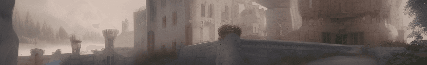 AI generated: An ancient castle made with bright white stones 