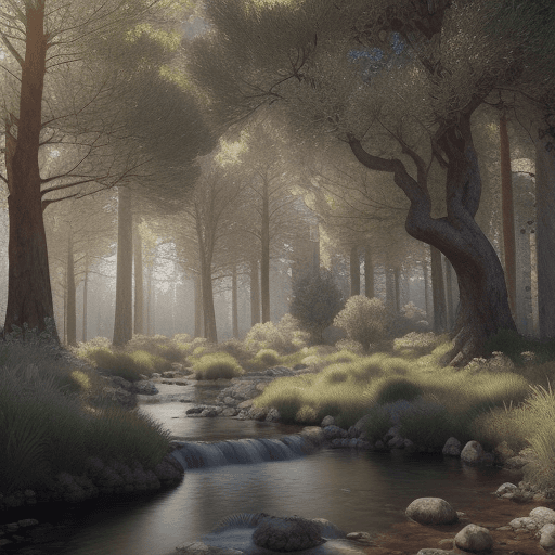 AI generated: Ultra realistic Paisaje mediterraneo árido con arbustos y masas de bosque de Pinos, 8k, intricate de...