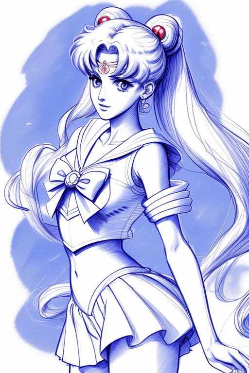 AI generated: sailor moon sketch
