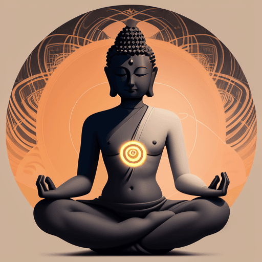 AI generated: Surrealism Simplicity, ONE CIRCLE, chilled buddha philosophy, yoga style art,  stylized SAZ in backg...