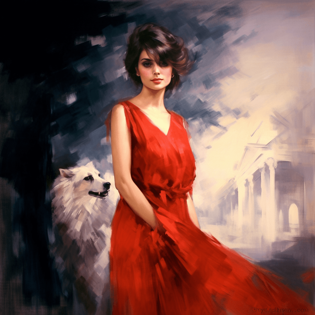 AI generated: woman in a red dress