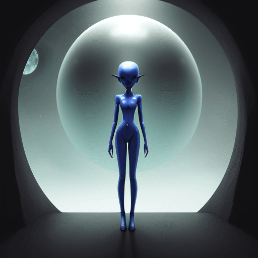 AI generated: real alien girl meeting 
