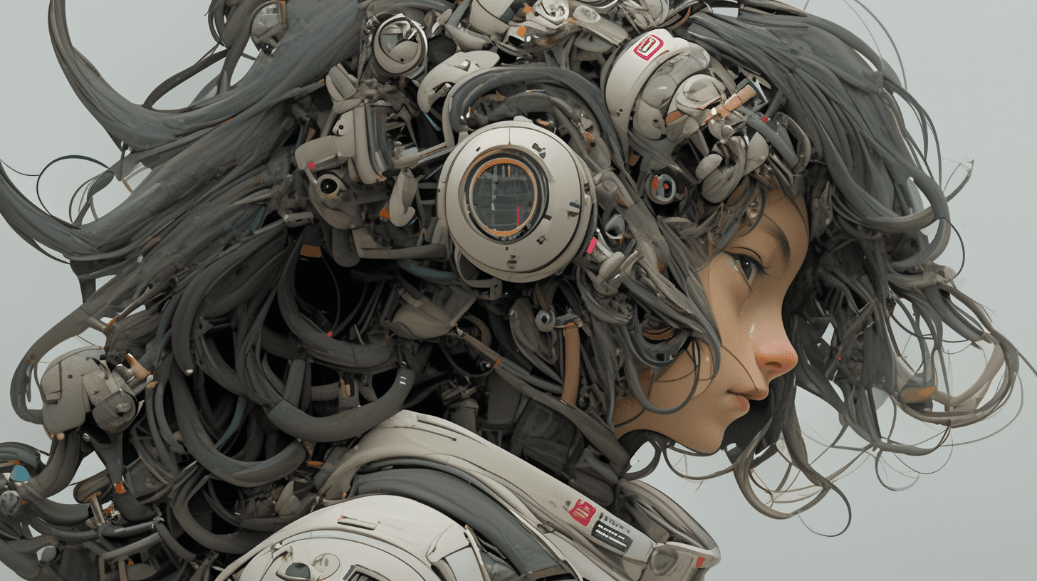 AI generated: a brain::1 anatomy is connected with cable and computers, in a futuristic lab, sci-fi, dreamlike, hy...